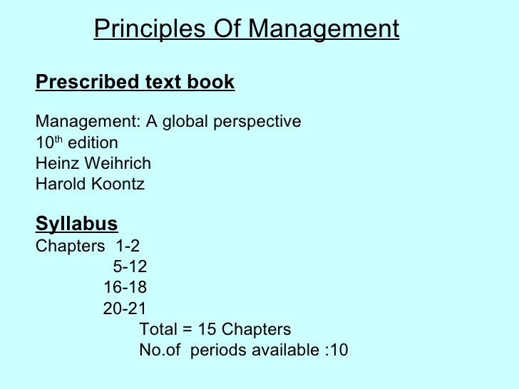 harold koontz principles of management